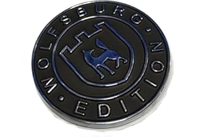 RICHARD'SJDM Wolfsburg Emblem for Golf R GTI Touareg Tiguan Multivan Wolfsburg Edition Badge (Black Wolfsburg)