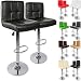 Produktbild Kesser® 2er Set Barhocker Barstuhl Tresenhocker Küchenhocker Loungesessel Esszimmerstuhl  Höhenverstellbar  360° drehbar  Chromfuß | Gepolsterte Sitzfläche | Farbe: Schwarz
