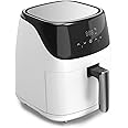 TopGearWorld Air Fryer 5L, 8 Preset Programs, LED Touch Screen, Digital Display, Wide Range Adjustable Timer And Temperature Control, 1500W, Healthy Oil Free & Low Fat Cooking (White)