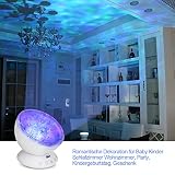 YISSVIC LED Ozean Projektor Lampe Schlaf Nachtlicht Lichtwecker mit Musik Fernbedienung Romantische Dekoration für Baby Kinder Schlafzimmer Wohnzimmer Party Kindergeburtstag Geschenk - 3