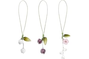 GlamRays 3 Stück Tulpenblume Handy Anhänger, Dekorative Amulette für Mobiltelefone, Passend für Schlüsselanhänger, Rucksack, Brieftasche Dekoration