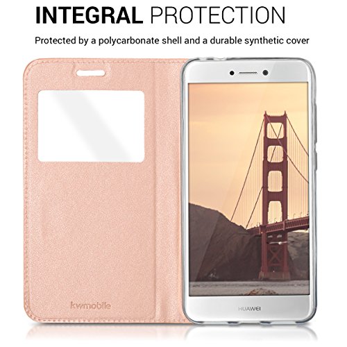 kwmobile Funda para Huawei P8 Lite 2017 - Carcasa de Cuero sint tico con Ventana - Case con Solapa Oro Rosa reviews kwmobile Funda para Huawei P8 Lite 2017 - Carcasa de Cuero sint tico con Ventana - Case con Solapa Oro Rosa