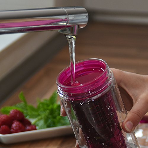 800ml Trinkflasche für Fruchtschorlen in den Farben Pink, Grün oder Transparent. Perfekte Sportflasche aus BPA-freiem Tritan. Super-einfacher und auslaufsicherer Trinkverschluss. Leicht zu reinigen. - 4