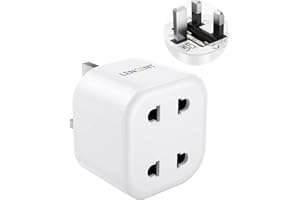 LENCENT Shaver Plug Adaptor, UK 2 Pin to 3 Pin 13A Fuse Adapter Plug Socket, Electric Shaver Razor Adapter Toothbrush Plug for Bathroom, 1 Pack