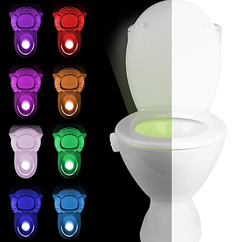 Preisvergleich Produktbild Kreema PIR Bewegungsmelder aktiviert Toilettensch¨¹ssel Licht, drahtlose batteriebetriebene Toilette Nachtlicht mit 8 Farbwechsel