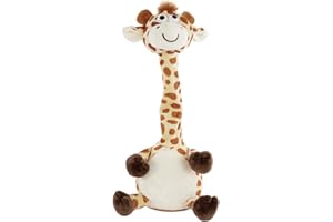 Idena 40362-Giraffa chiacchierona, Circa, Peluche Che ripete Tutto con Una Voce Buffa e muove Il Collo, a Batteria, Colore Yellow-Brown, 32 cm, 40362
