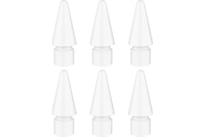 FAFALITHIC Lot de 6 Pointes de Rechange Colorées Compatibles avec Apple Pencil 2ème Génération, Apple Pencil 1ère Génération, Apple Pencil (USB C) et Apple Pencil Pro (6Blanc)