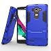Produktbild Ougger Hülle für LG G4 Schale Tasche, Extreme Schutz Schon [Kickstand] Leicht Armor Hülle Schutz SchutzHülle Case Hart PC + Soft TPU Gummi Haut 2in1 Back Gear Rear Blau