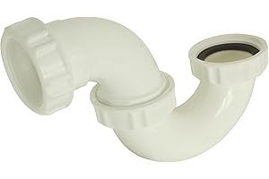 SOMATHERM FOR YOU - BB414 - Sifón fregadero o forma bidé S - Evacuación Ø32 - Blanco de plástico - cautivo tuerca de llegada 33/42-33/42 tuerca de salida con sello de Estados Unidos para tubo 32