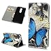 Produktbild Flip Handy Schutzhülle für Nokia 5.1 PlusNokia X5, Stoßfest Weich PU Leder Damen Herren Karten Magnet Stand Halter Farbdruck Brieftasche Klappetui (Schmetterling)