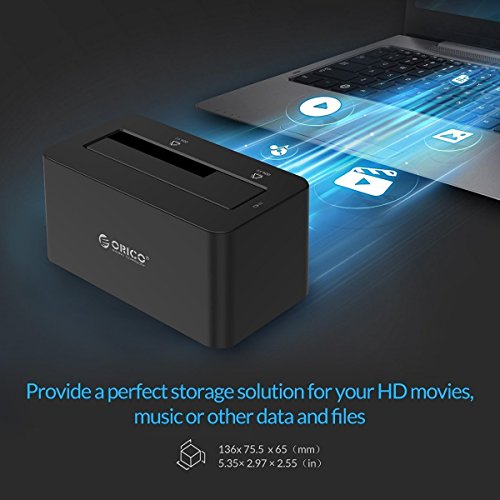 ORICO USB 3.0 Externe Festplatten-Dockingstation für 2,5 / 3,5 Zoll SATA III SSD und HDD – UASP für SATA 6 Gbps - 4