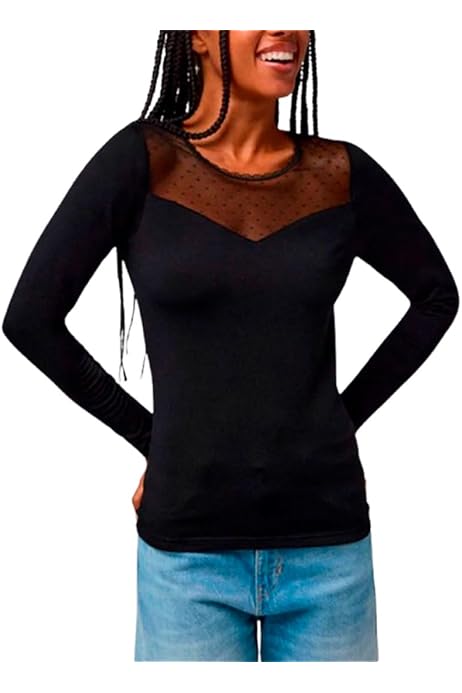 Haut Thermique Manches Longues Femme | Col Rond, Matière Douce, Coupe Ajustée | Pour Superposer Ou Porter Seul