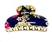 9cm Acrylic Floral Hair Clip Hair Claw Silver Glitter Detailing Dark Purple