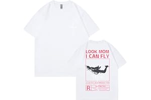 HIAPES Cantante Hip Hop Travis Scott T-Shirt Oversize Stampata Cactus Jack Cartone Animato A Maniche Corte Primavera Ed Estate T Shirt in Cotone O-Collo Top Casual Unisex XS ~ 3XL