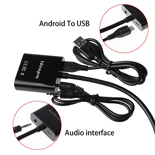 ideapro Mini HDMI Stecker auf VGA Buchse Adapter mit Audio-Unterstützung – Mit USB Power Kabel – für Mini HDMI fähigen Ultrabooks, Notebooks, Tablets, Kameras und Camcorder zu Connect zu VGA Displays - 6
