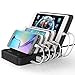 Price comparison product image Charging Station, PRITEK 6-port USB Charging Station with Type-C Port Multiple USB Charger Organizer Station for Cellphones, Tablets or other USB Enabled Gadgets (Black)