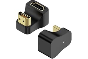QIANRENON Adapter HDMI 2.1 w kształcie litery U Ultra HD 8K HDMI męski na żeński 180° kątowy wyświetlacz złącze gniazdo, 8K przy 60Hz UHD2.1 3D, do monitora HDTV, projektora, laptopa, komputera, 2