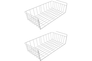 NOBILE LOVELYCARE Cestello sottoripiano portaoggetti set da 2 sottoripiani 49x26x14cm multiuso in filo metallico bianco 49x26x14