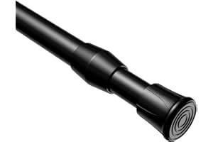 BSYXLSX Black Extendable Curtain Poles, Tension Rod for Curtains 70-100cm,Spring-Loaded No-Drilling Curtain Poles for Small Windows, Clothes Hanging, Adjustable Net Curtain Rod