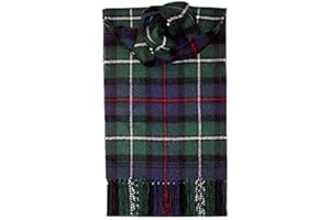 Clans of Scotland - Pure Lamb’s wool Scottish Clan Tartan Scarf- 100% Wool - Pure Wool Tartan Plane Scarf - Perfect for Men and Women - 12x60 Inches
