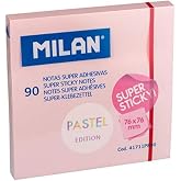 MILAN Bloc 90 hojas super adhesivas rosa Pastel 76 x 76 mm NUEVO