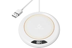 OLDMOOM Chauffe Tasse Bureau, Réchauffe Tasse à 3 Réglages de Température, Chauffe-Tasses USB, Chauffe Tasse de Café, Chauffe-Tasse Électrique, Chauffe-Tasse, Arrêt Automatique Pendant 8 Heures