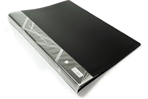 SUPER MUNDO SM Super Mundo - Carpeta fundas plastico A4 (60 fundas), capacidad para 120 hojas, carpeta para archivo A4, Negro (60 fundas)