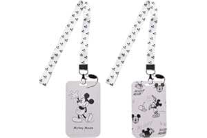 Mickey Lanyard, Hilloly 2 Piezas Minnie Cordón, Minnie Lanyard, Cordón Cuello Niños, Anime Lanyard, Anime ID Card Lanyard, Lanyard, Lanyard con Tarjetero, Key Lanyard, Lanyard Badge, Lanyard Llaves