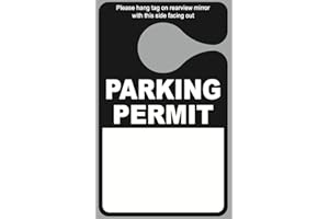 POSKORNWEL 50 Pack 3 x 5 inch Black Plastic Parking Permit Hang Tag, Blank Parking Passes for Car Rear View Mirror
