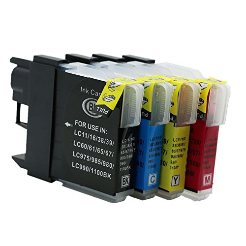 Generisch Kompatible Tintenpatronen Ersatz für Brother LC975/985 LC975 LC985 LC 975 985 LC-975 LC-985 Tintenpatronen Hohe Kapazität kompatibel für Brother DCP-J140W DCP-145C DCP-165C DCP-185C DCP-195C DCP-197C DCP-365CN DCP-375CW DCP-385C DCP-390CN DCP-395CN DCP-535CN DCP-585CW DCP-595CN DCP-J715W DCP-6690CN Tintenpatronen für Inkjet Drucker (1 Schwarz,1 Cyan,1 Magenta, 1Gelb)