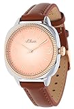 s.Oliver Damen-Armbanduhr Analog Quarz Leder SO-15135-LQR