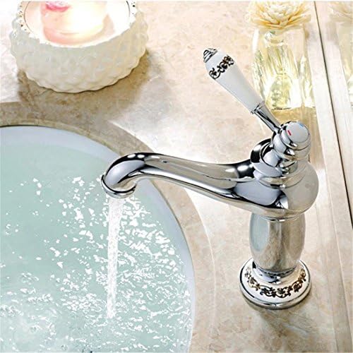 Modern Bath Basin Sink Taps Standard Spout Single Lever Blue and white porcelain Electroplating , Bathroom Kitchen Hot And Cold Mixer , Modern Chrome Lavatory Faucet , B