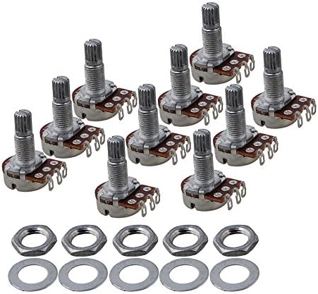 Yibuy A100K Electric Guitar Control Potentiometer Diameter 18mm Shaft Pack of 10