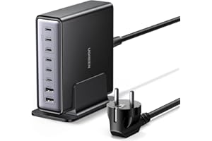 UGREEN 200W 8 Ports Chargeur USB C Rapide Station de Charge Bureau GaN Tech Compatible avec 100W 65W iPhone 17 Pro Max Air 16 Plus 15 14 13 12 iPad Mini MacBook Pro Air M4 M3 M2 M1 Galaxy S25 S24 S23