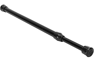 LUQEEG Pręty Napinające Sprężyny, Regulowany, Sprężynowy, Rozszerzalny, Mały Drążek Napinający Zasłony do Kuchni, łazienki, Okna, Szafy, Szafy na Przybory i Szafki - Czarny(40-70cm/15.7-27.6in)