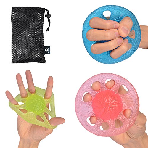 Benificer 3 Pièces Muscleurs de Main Exerciseur Différence de Résistance Renforcement Rééducation Poignet Doigts Avant Bras