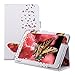 Price comparison product image kwmobile Chic synthetic leather case for the Huawei MediaPad T1 8.0 Honor T1 in multicolor dark pink white convenient stand function and Design butterflies bevy