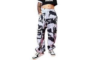 ROLANKO Pantalones Deportivos Niña Algodón Pantalón de Chándal Pantalones Sueltos con Bolsillos Cargo para Baile Hip Hop