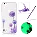 Produktbild iPhone 6S Hülle Silikon TPU Ultradünn Case,iPhone 6 Einzigartig [Nacht Leuchtend] Fluoreszieren Im Dunkeln Lichtdurchlässig Weich Gummi Handyhülle Etui Tasche Schutzhülle,Herzzer Anti Kratzer Flexibel Soft Rückseite Schutz Hülle Bumper Case Cover Shell für iPhone 6/6S 4.7 inch + 1 x Frei Lila Handy Halterung Ständer + 1 x Frei Lila Stylus Stift Touch Pen - Lila Löwenzahn