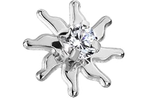 Paula & Fritz® Dermal-Anchor nasadka kotwica do skóry, implanty, transdermal Microdermal Top srebrny, żółto-złoty, czarny, z cyrkonią, przezroczysta, stal szlachetna, stal chirurgiczna 316L e stal szlachetna, colore: srebro, cod. SAS40_C