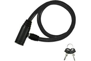 ABACUS RANGE Cable Bike Lock with 2 Keys, Weather-Resistant Portable Locks for Bikes Mopads Electric Scooters Kids Childrens Adults Bicycle (Black)