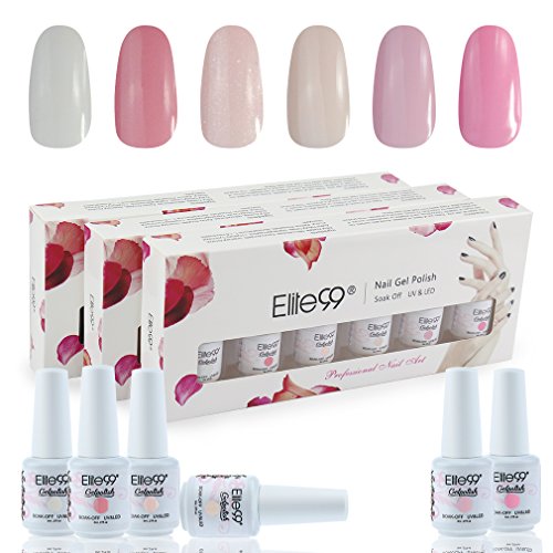 Elite99 Soak Off Gel Nail Polish 8ML UV LED Varnish Manicure 6 Colours Set C008