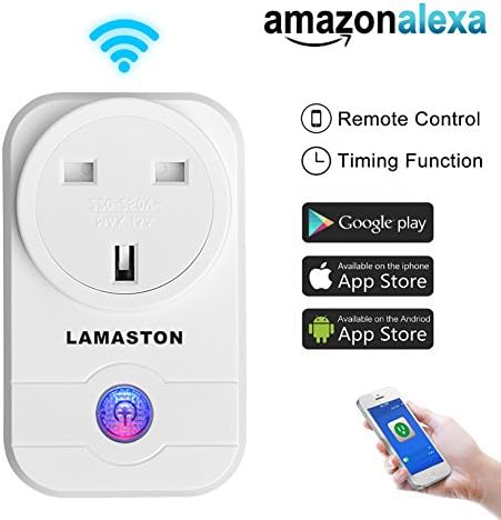 Wifi Smart Plug Works with Echo Alexa Wireless Smart Switch Socket,Wireless Smart Home Remote Control Switch Socket with Timing Function Turn On /Off Smart Home Devices By Apple iPhone and Android App