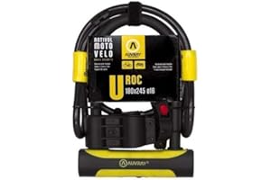 Auvray ANTIVOL U ROC Ø14 180X245 + Cable 1M (CERTIFIÉ Art) Adulte Unisexe, Noir, Taille Unique