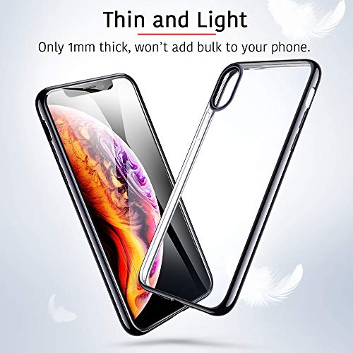 ESR Funda iPhone XS iPhone X  Funda Transparente TPU Gel  Ultra Fina  Protecci  n a Bordes y C  mara  para Apple iPhone XS X DE 5 8 - Negra