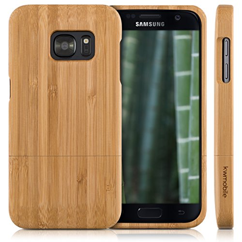 kwmobile Funda para Samsung Galaxy S7 - Carcasa Protectora de  bamb    para m  vil - Case  Duro  en  marr  n Claro 