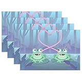 LIANCHENYI Manteles Individuales Resistentes al Calor, Diseño de Ranas Verdes, 1 Pieza,...