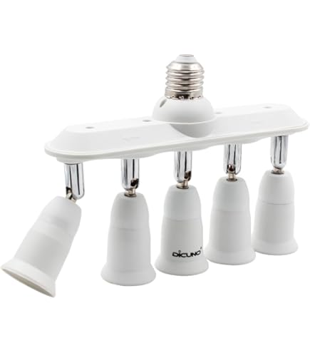 2 Stück E27 Lampenfassung Splitter - 5-Kopf Konverter Für DIY Beleuchtung 220-250V