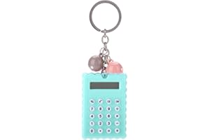 Wendry Mini Calculator, Calculateur de Conception de Trousseau Portable Cookies Mignons Style calculateur de Porte-clés Calculatrice de Poche Couleur de Bonbon(Vert)