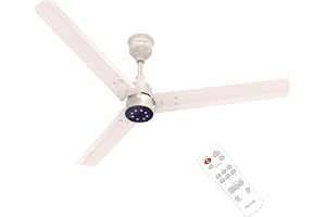 Polycab Wizzy Plus LED 1200mm BLDC Ceiling Fan with Remote|BEE 5 Star Rated, Higher Air Delivery|LED Indicator,Reverse,Boost,Sleep and Breeze Mode |3 Years Warranty (Beige Rosegold)